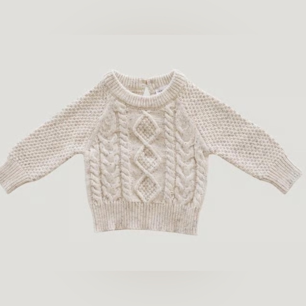 Jamie Kay light gray Cable Knit Sweater